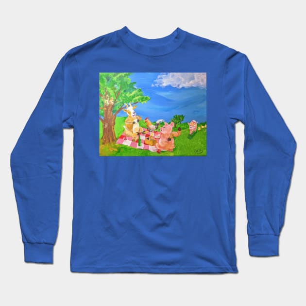 Petting Zoo Picnic -or- "Is That Chicken Salad!?!?" Long Sleeve T-Shirt by jpat6000